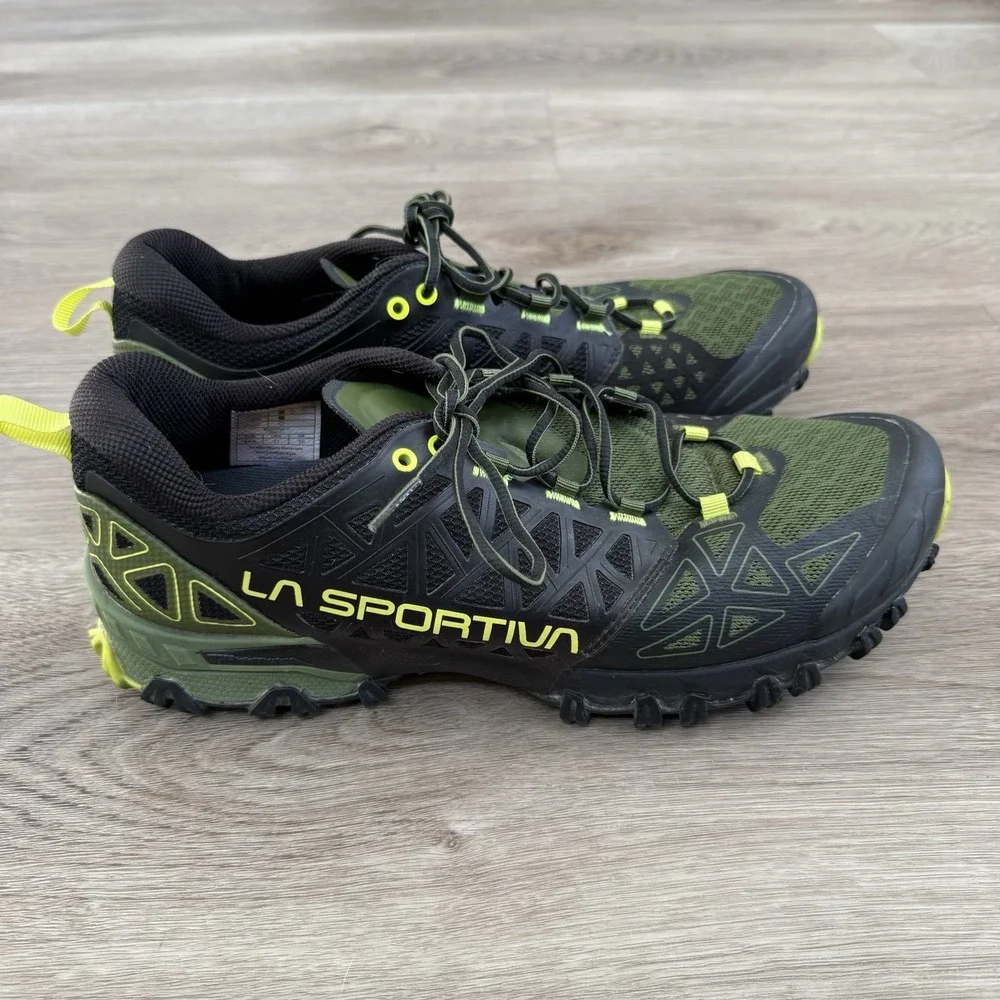 La Sportiva Bushido II Mens Size 11 Green Black Trail Running Shoes 2091-C
